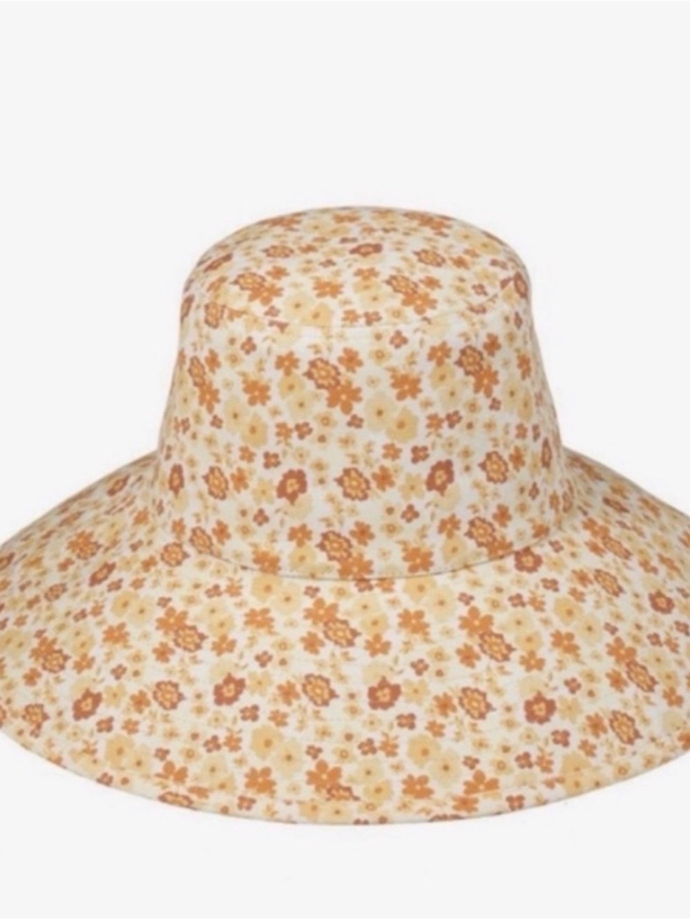 Lack Of Color Cream and Yellow Floral Wide Brim Hat